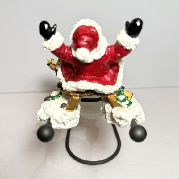 Sledding santa candle holder Traditions 366289 VTG Metal Christmas Deco Figurine - Picture 11 of 14